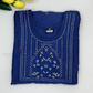 Blue Color Embroidery And Sequins Work Girls Kurti Near Me