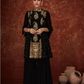 Attractive Black Color Embroidery Salwar Suits With Sequins Work For Women