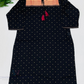Appealing Black Color Cotton Kurti With Robe Dazzles Work For Women