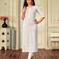 Amazing White Color Rayon With Embroidered Kurti For Women