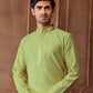 Appealing Light Green Color Poly Jacquard Kurta In Mesa