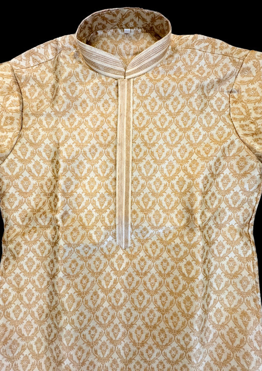 Gorgeous Gold Colored Silk Cotton Kurta In USA