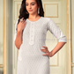 White Color Rayon With Embroidered Kurti For Women Near Me