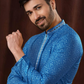 Blue Poly Cotton Kurta Pajama For Men Near Me