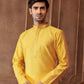 Attractive Yellow Color Poly Jacquard Kurta In Prescott