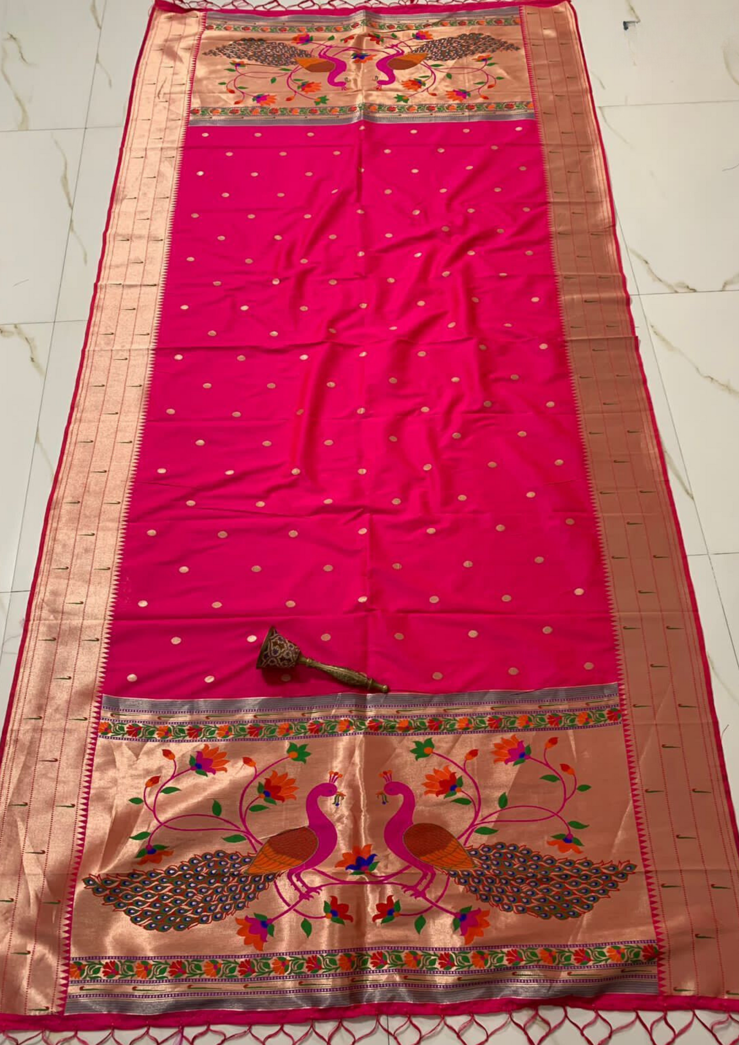 Attractive Rani Pink Color Banarasi Soft Zari Silk Dupatta For Women