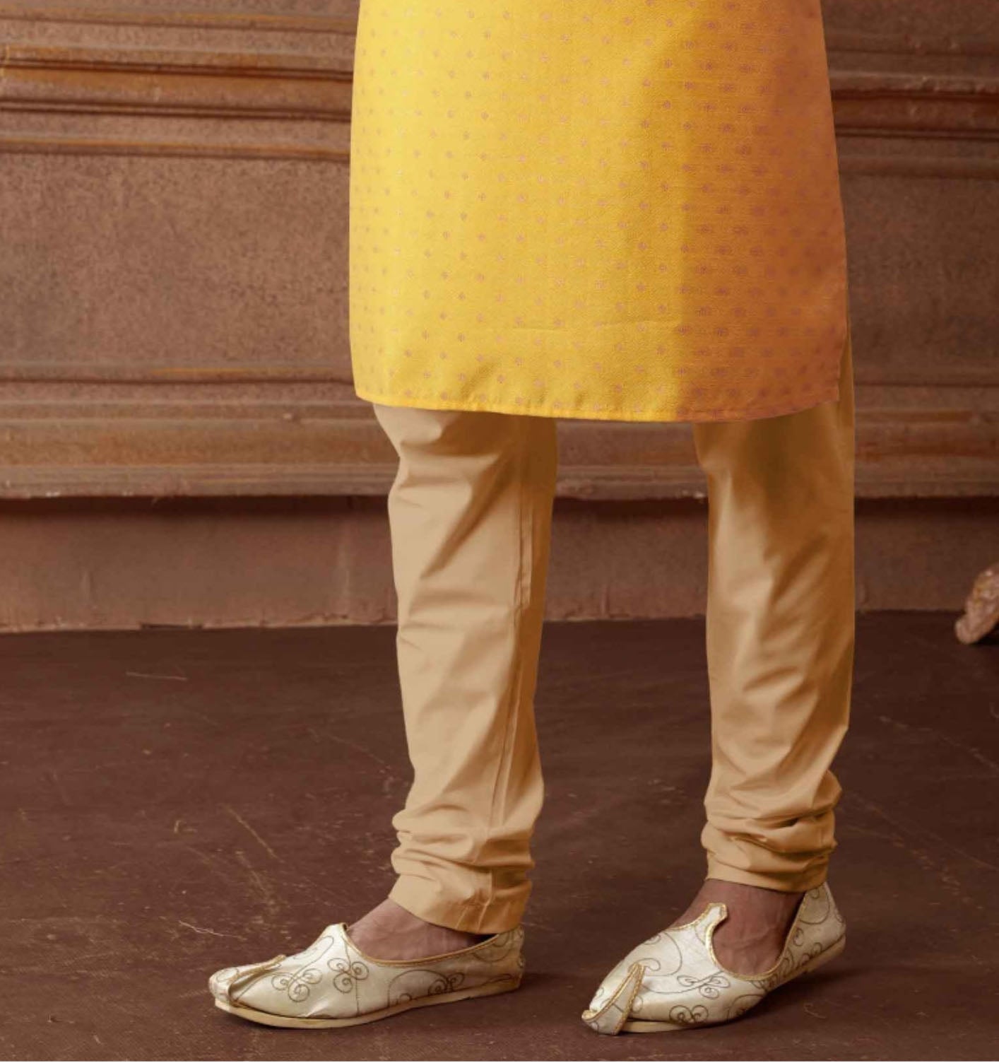 Attractive Yellow Color Poly Jacquard Kurta In USA