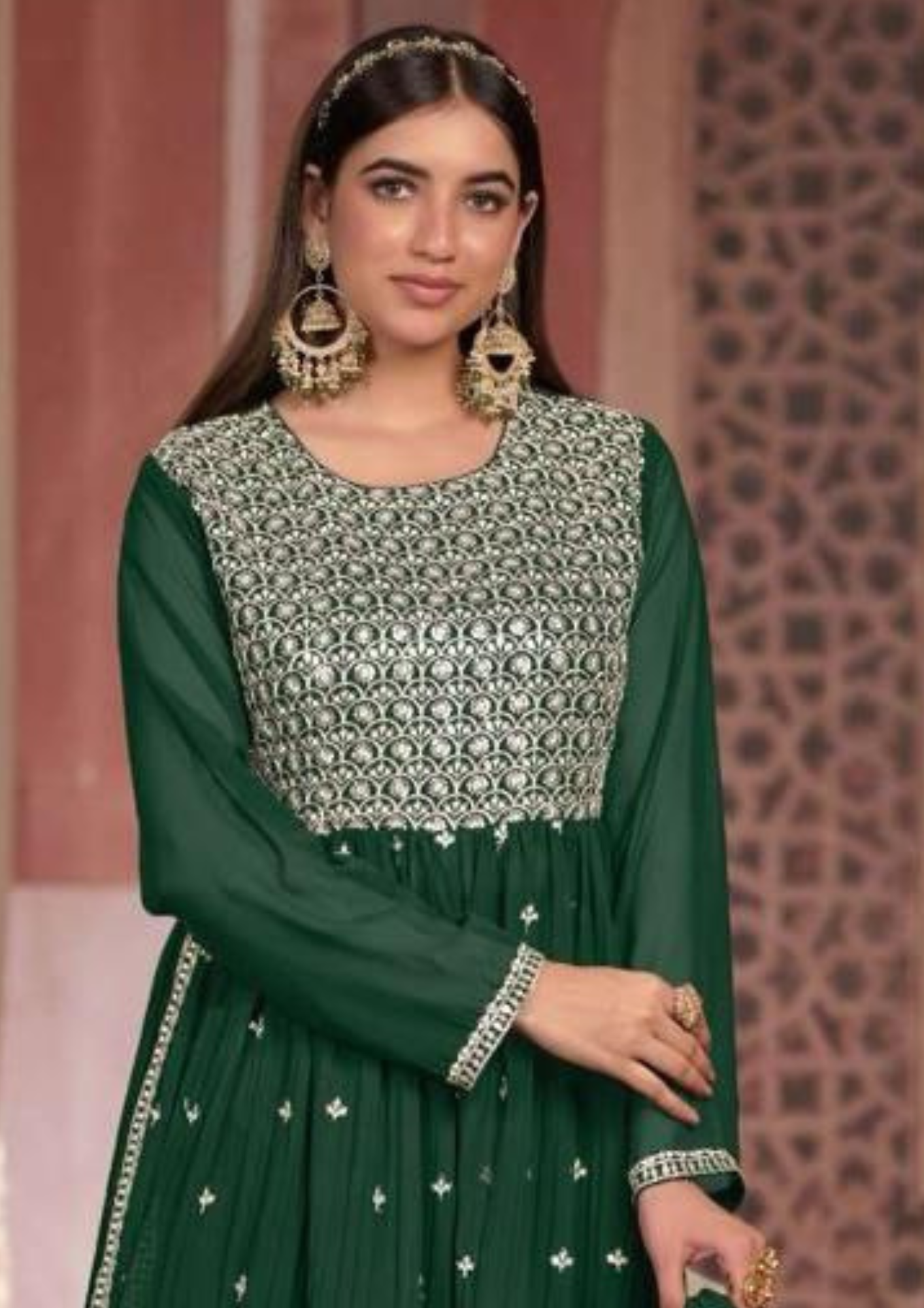 Georgette Embroidered Designer Palazzo Suits For Women Near Me