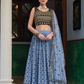 Beautiful Blue Colored Party Wear Lehenga Choli With Heavy Net Dupatta For Women