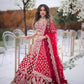 Dazzling Red Color Wedding Lehenga Choli With Coding Embroidery Work