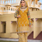 Alluring Yellow Color Silk Embroidery Work Kurti Palazzo Pant With Dupatta