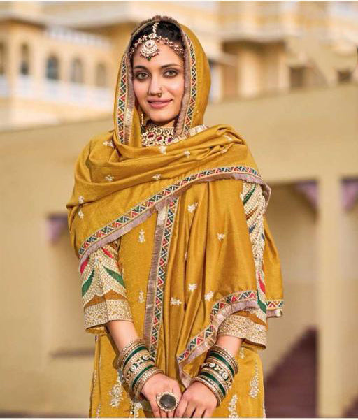 Alluring Yellow Color Palazzo Suits Near Me