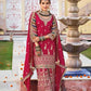 Amazing Pink Color Silk Embroidery Palazzo Suits Kurti With Dupatta