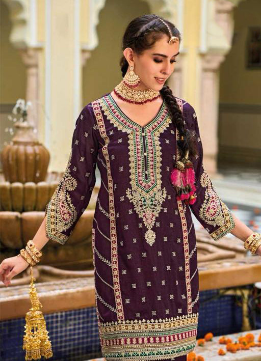 Appealing Violet Color Kurti Sets Near Me