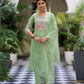 Appealing Green Color Embroidery Kurti Salwar Suits With Dupatta For Women