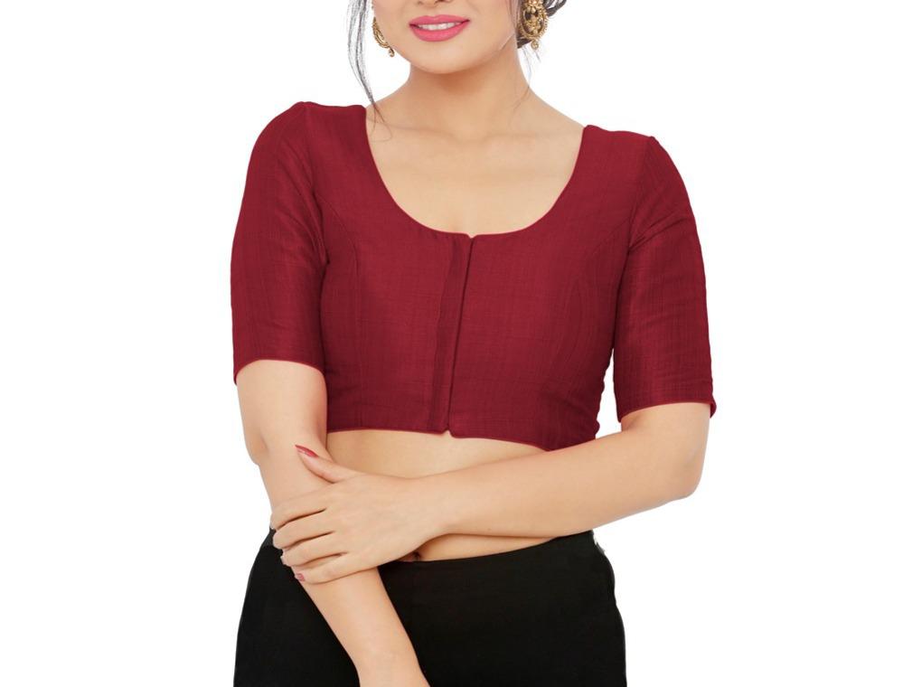 Pleasing Maroon Color Art Silk Blouse In USA