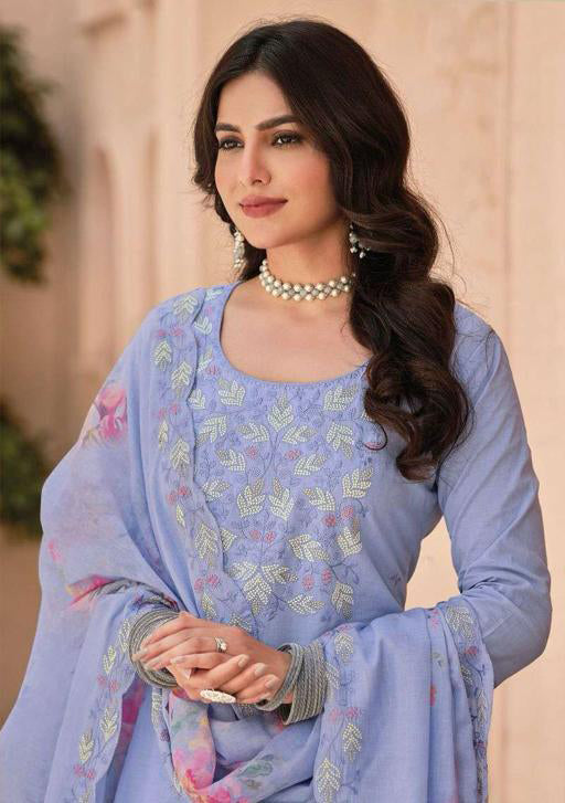 Alluring Lavender Color Designer Embroidered Salwar Suits With Fancy Dupatta For Women Near Me