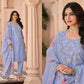 Alluring Lavender Color Designer Embroidered Salwar Suits With Fancy Dupatta For Women In USA