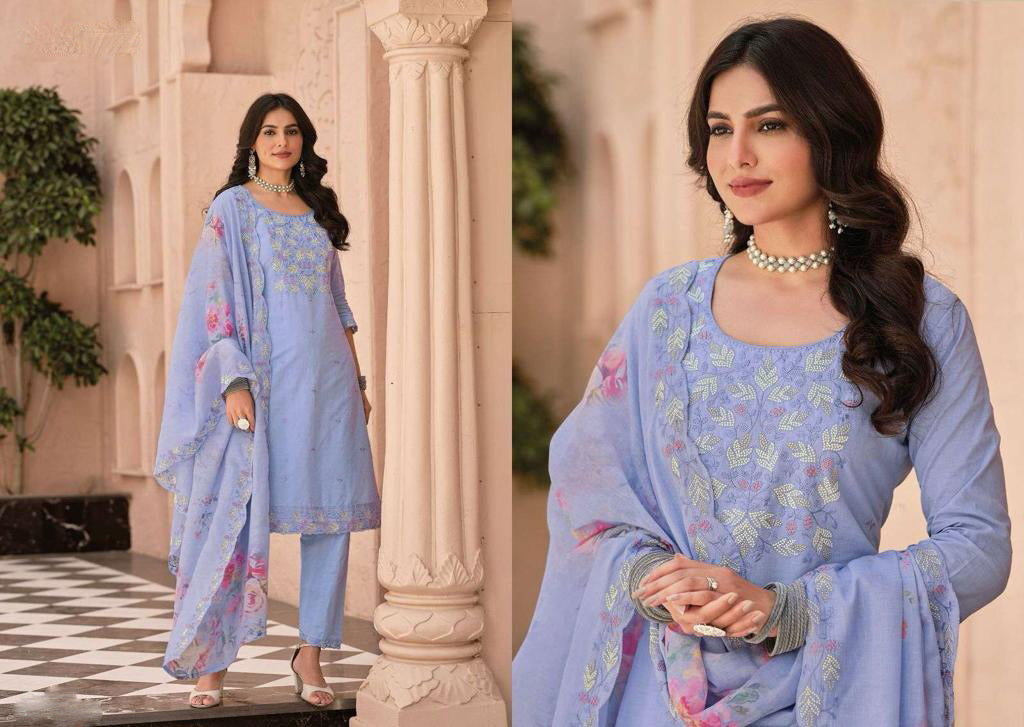 Alluring Lavender Color Designer Embroidered Salwar Suits With Fancy Dupatta For Women In USA