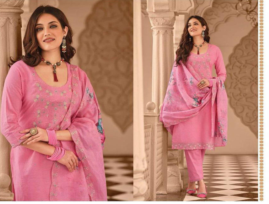 Stunning Pink Color Designer Embroidered Salwar With Fancy Printed Dupatta Near Me