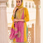 Aesthetic Pink And Yellow Color Heavy Chinon Embroidered Work Salwar Suits With Embroidery Dupatta In Tempe