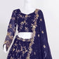 Appealing Darkblue Color Designer Georgette Sequins Embroidered Lehenga Choli With Fancy Net Dupatta Near Me