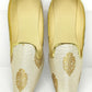 Gorgeous Cream Brocade Big Butta Mojaris For Men