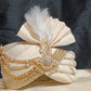 Stylish Cream Color Designer Wedding Turban With Fancy Dupatta For Men Near Me