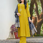 Gorgeous Mustard Yellow Color Heavy Rayon With Embroidery And Handwork Palazzo Suits For Women