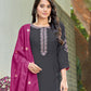 Elegant Black Colored Heavy Rayon With Embroidery And Handwork Palazzo Suits With Dupatta Near Me