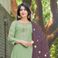 Alluring Pista Green Colored Heavy Rayon With Handwork Embroidery Palazzo Suits For Women Near Me