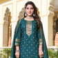 Charming Teal Blue Color Designer Jaquard And Khatli Work Salwar Suits With Dupatta For Women In Chandler