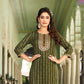 Dazzling Green Colored Classy Rayon Foil Print With Fancy Embroidery Work Kurti For Women Near Me