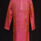 Attractive Rani Pink Color Banarasi Zari Brocade Kurta Suits For Men