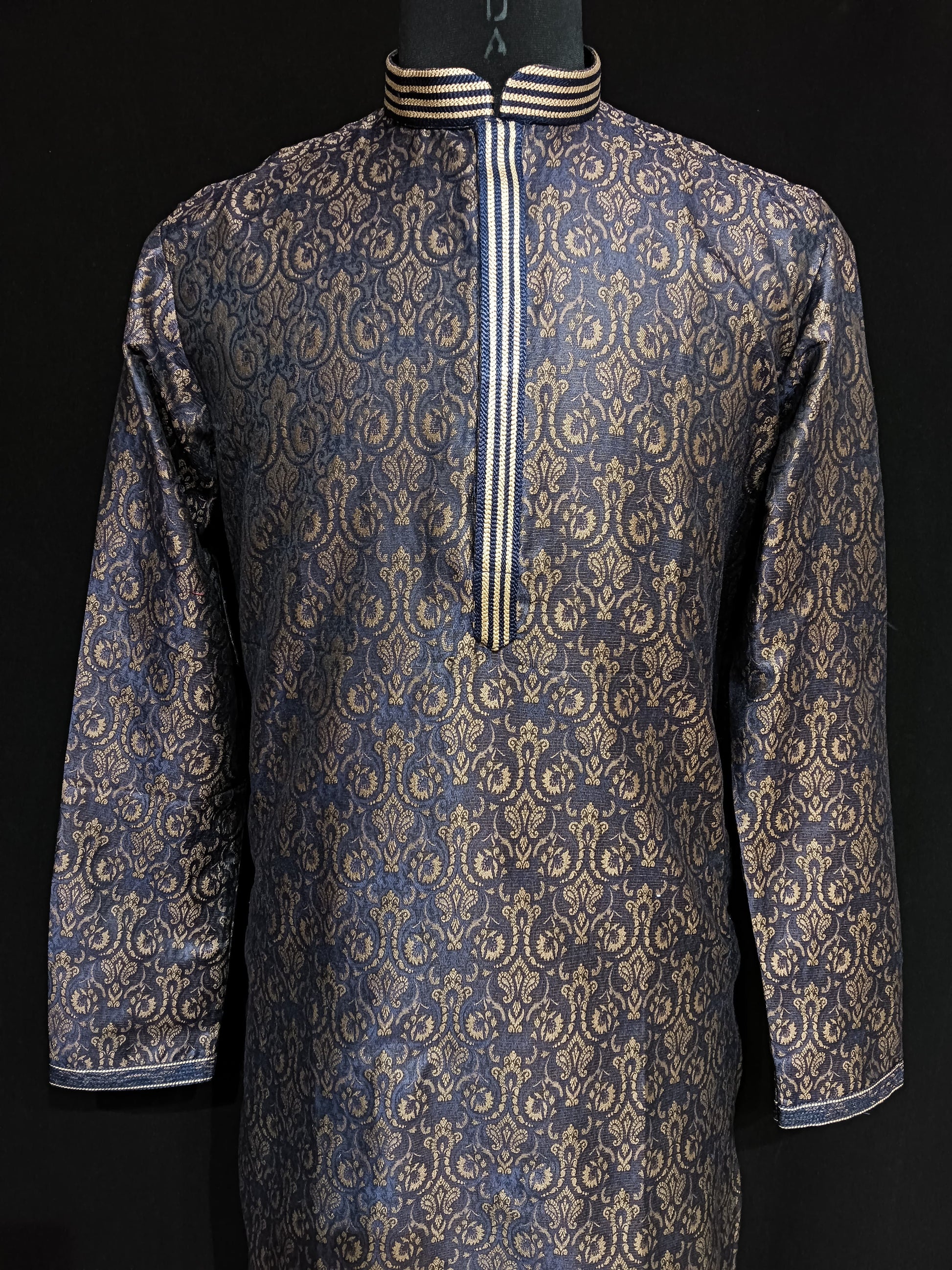 Elegant Blue Color Brocade With Linning Kurta Suits For Men