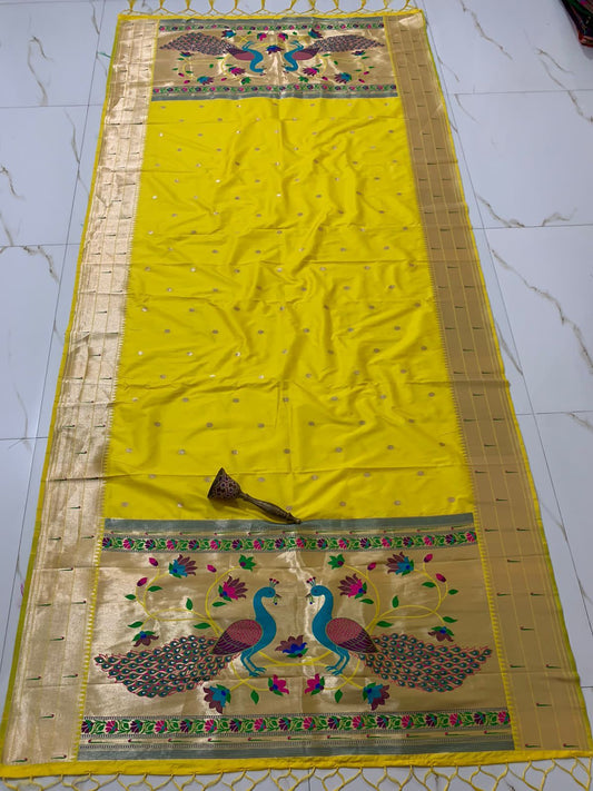 Attractive Yellow Color Banarasi Soft Zari Silk Dupatta For Women