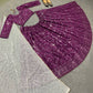 Attractive Purple Color Wedding Lehenga Choli With Sequins Work