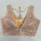 Dazzling Peach Color Party Wear Sequins Work Readymade Blouse For Women