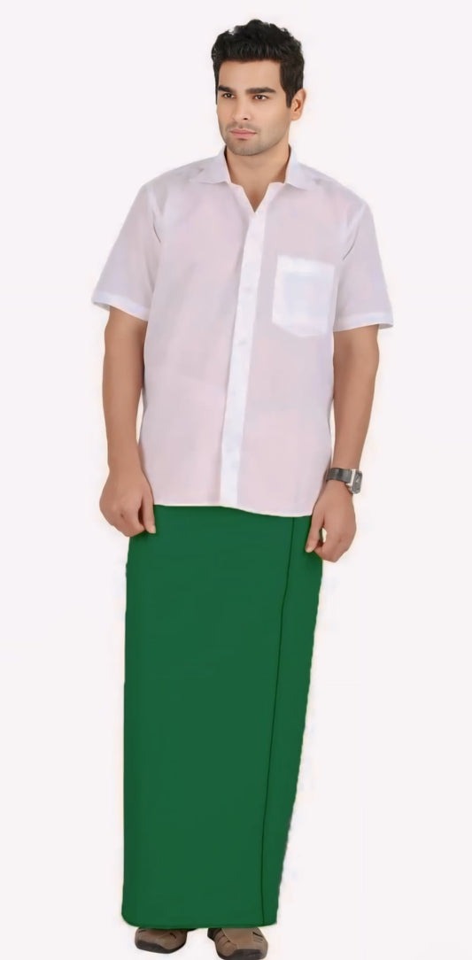 Attractive Green Color Cotton Dhoti For Men