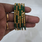 Exquisite Dark Green Color Unique Design Glass Bangles For Women