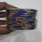 Elegant Blue Colored Glass Bangles For Women 