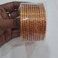 Stunning Orange Colored Glass Bangles For Women 