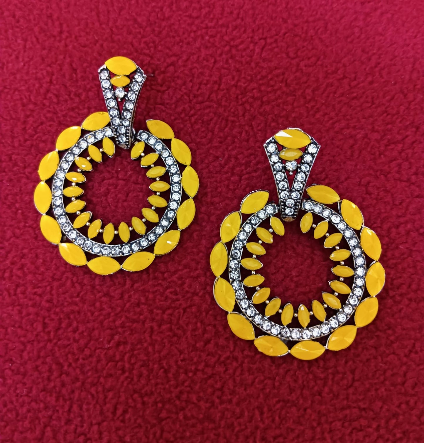 Beautiful Oxidized Yellow Color Earrings In Near Me