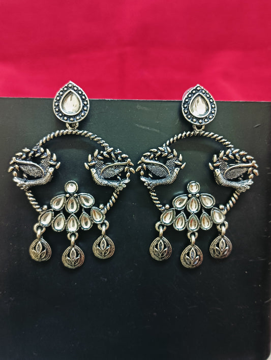 Stunning Oxidized silver Color Earrings