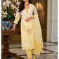 Delightful Yellow Color Organza Embroidery Salwar Suits With Dupatta