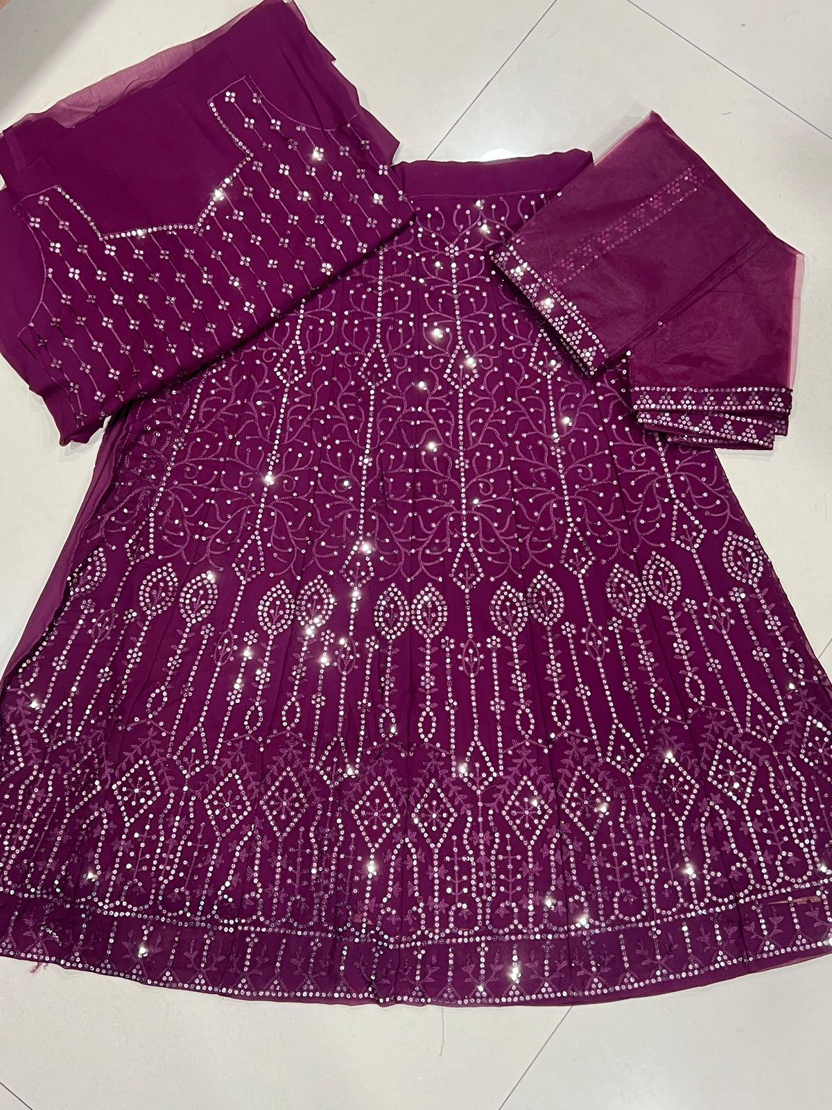 Charming Wine Colored Embroidery Sequins Work Lehenga Choli For Women In Near Me