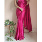 Rani Pink color Satin Saree Near Me 