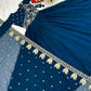 Beautiful Blue Colored Long Gown With Dupatta In USA