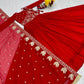  Red Colored Embroidery Work Long Gown With Dupatta In USA