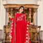 Red Colored Heavy Sequins Embroidery Work Long Gown With Dupatta In Near Me